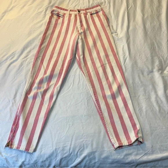 Vintage pink and white striped denim guess jeans - Picture 3 of 7